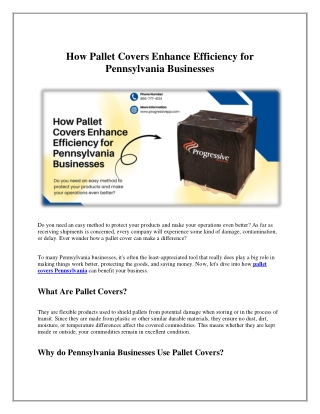 How Pallet Covers Enhance Efficiency for Pennsylvania Businesses