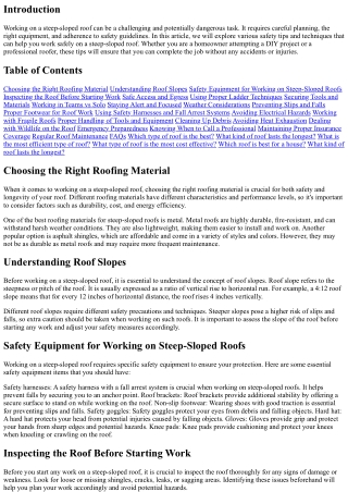 How to Safely Work on a Steep-Sloped Roof: Safety Tips