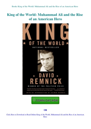 Books King of the World Muhammad Ali and the Rise of an American Hero 