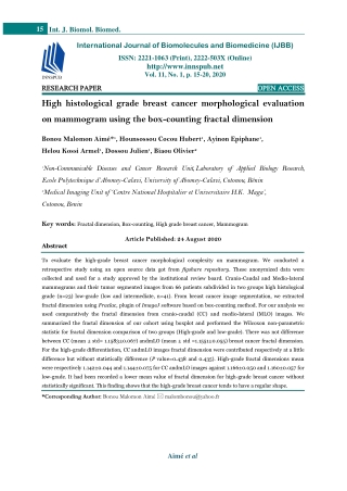 High histological grade breast cancer morphological evaluation on mammogram