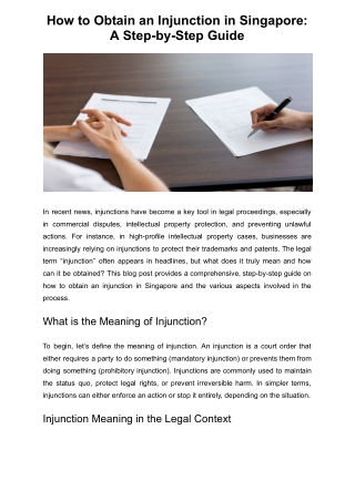 How to Obtain an Injunction in Singapore_ A Step-by-Step Guide