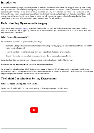 From Consultation to Recovery: The Journey of Male Breast Reduction with Michael