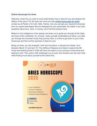 Online Horoscope for Aries - Daily, Weekly & Monthly Astrology Insights