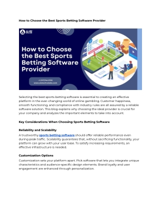 How to Choose the Best Sports Betting Software Provider