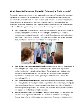 What Security Measures Should AI Onboarding Tools Include