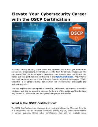 Elevate Your Cybersecurity Career with the OSCP Certification (1)