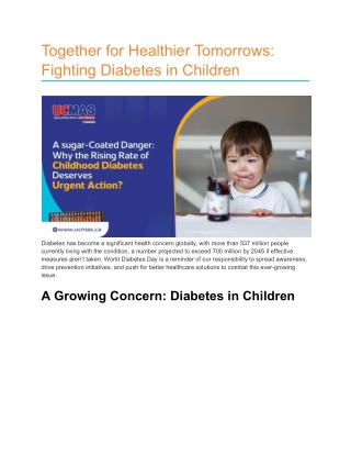 Diabetes Day: Supporting a Healthier Future for Every Child