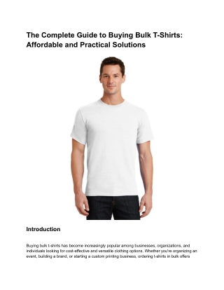 The Complete Guide to Buying Bulk T-Shirts_ Affordable and Practical Solutions