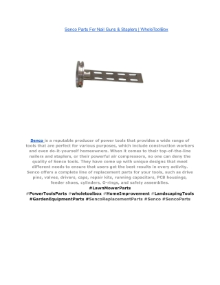 Senco Parts For Nail Guns & Staplers _ WholeToolBox