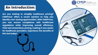 Advanced Medical Claim Repricing Tool Medicare Repricing Software CMSPricer