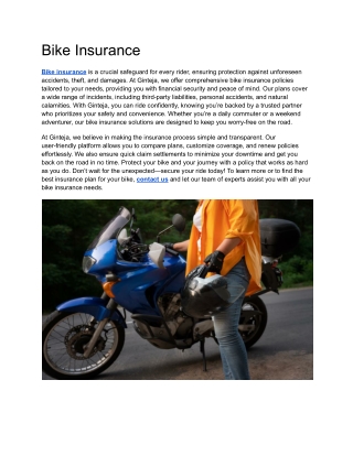 Bike Insurance
