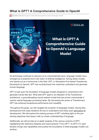 What is GPT A Comprehensive Guide to OpenAI