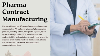 Pharma Contract Manufacturing Services in India | Unimarck Pharma
