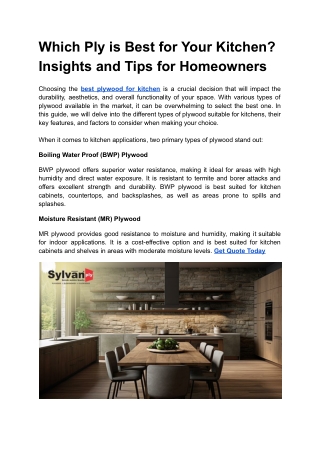 Which Ply is Best for Your Kitchen