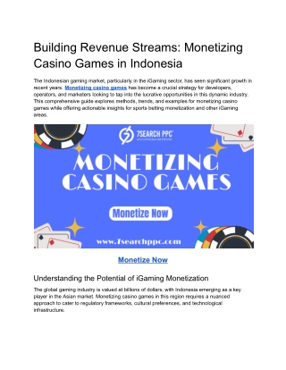 Building Revenue Streams_ Monetizing Casino Games in Indonesia