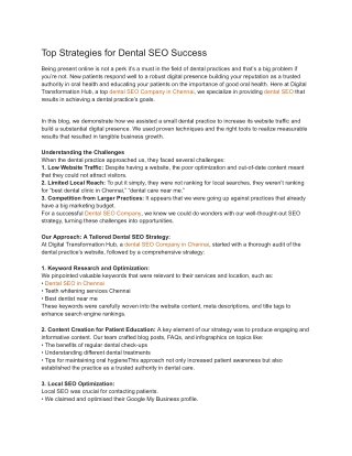 Top Strategies for Dental SEO Success