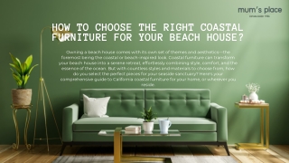 How to Choose the Right Coastal Furniture for Your Beach House