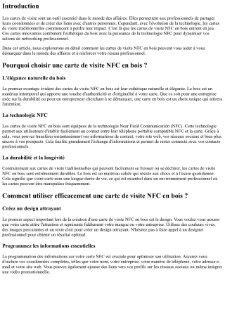 Comment les cartes de visite NFC en bois peuvent dynamiser vos actions de networ