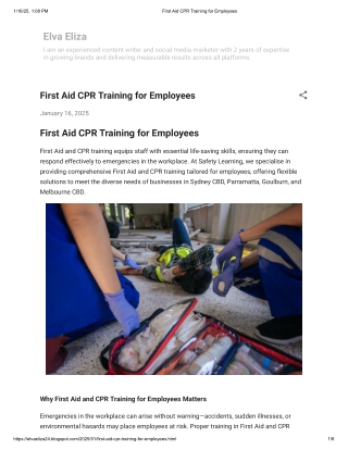 First Aid CPR Training for Employees