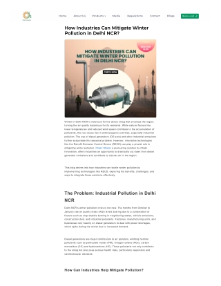 How Industries Can Mitigate Winter Pollution in Delhi NCR