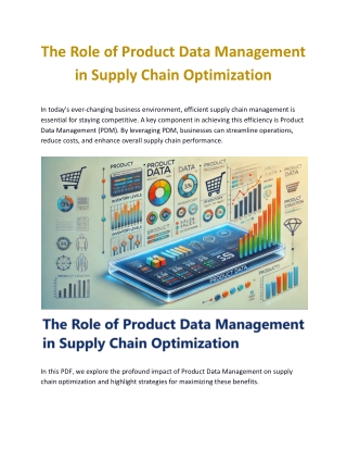 The Role of Product Data Management in Supply Chain Optimization