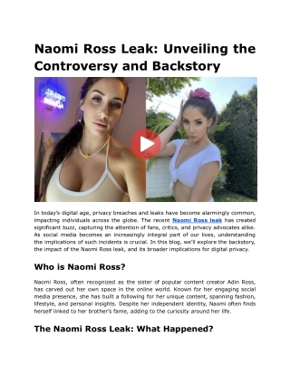 Naomi Ross Leak_ Unveiling the Controversy and Backstory