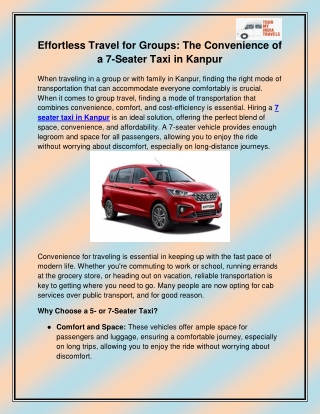 7-Seater Taxi in Kanpur