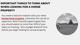 Important Things to Think About When Looking for a Horse Property