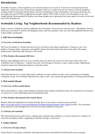 Scottsdale Living: Top Neighborhoods Recommended by Realtors