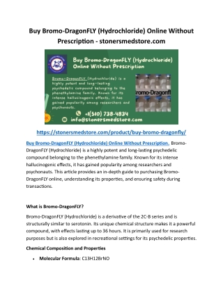 Buy Bromo-DragonFLY (Hydrochloride) Online Without Prescription - stonersmedstore