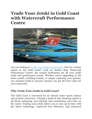 WatercraftPerformanceCentre - Trade Your Jetski Gold Coast