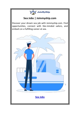 Sea Jobs  Joinmyship.com