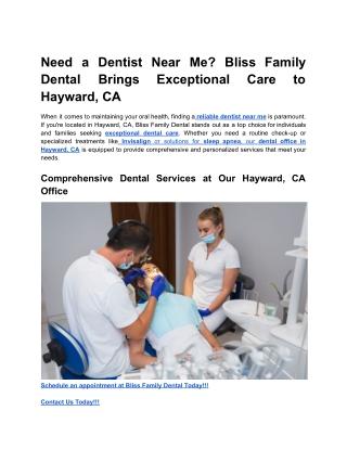 Need a Dentist Near Me