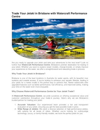 WatercraftPerformanceCentre - Reliable Jet Ski Rebuilds