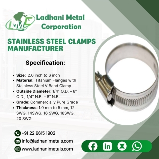 Stainless Steel Clamp | Titanium Tank | Titanium Foil | Titanium Sheet - Ladhani