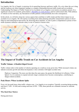 The Impact of Traffic Trends on Car Accidents in Los Angeles