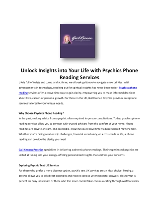 Phone Psychic | Gail Keenan Psychics