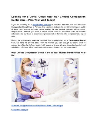 Looking for a Dental Office Near Me_ Choose Compassion Dental Care – Plan Your Visit Today!