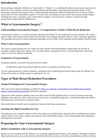 Understanding Gynecomastia Surgery: A Comprehensive Guide to Male Breast Reducti