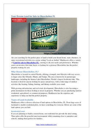 Your Dream Land for Sale in Okeechobee FL
