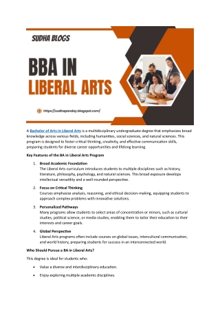 BA in Liberal Arts Program