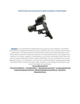 Bostitch Parts and Accessories for Nailers & Staplers _ WholeToolBox