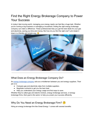 Find the Right Energy Brokerage Company to Power Your Success