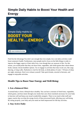 Simple Daily Habits to Boost Your Health and Energy