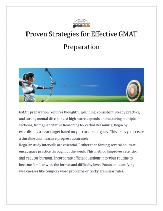 Proven Strategies for Effective GMAT Preparation