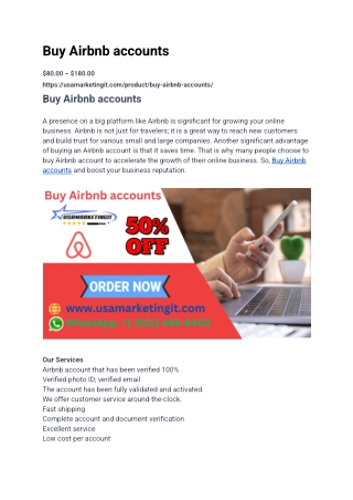 Buy Airbnb accounts and Grow Your Online Presence Fast