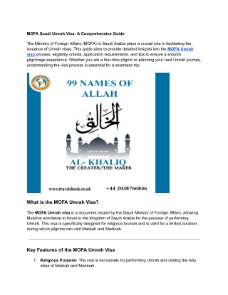 MOFA Saudi Umrah Visa: A Comprehensive Guide