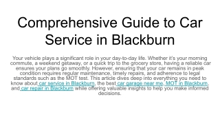 Comprehensive Guide to Car Service in Blackburn (1)