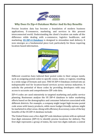 Why Does Us Zip 4 Database Matter And Its Key Benefits