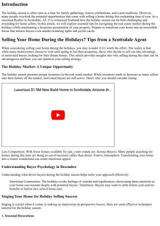 “Selling Your Home During the Holidays? Tips from a Scottsdale Agent”